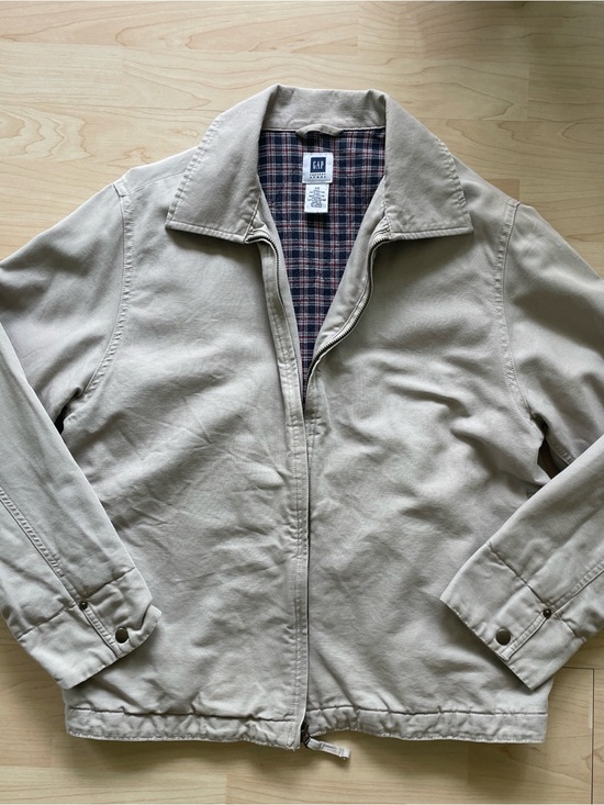 GAP Other - GAP Men's Light Beige Cotton-Blend Harrington Jacket